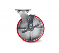 Колесо большегрузное поворотное SCpb 63 150 мм полиуретановое с тормозом (N)